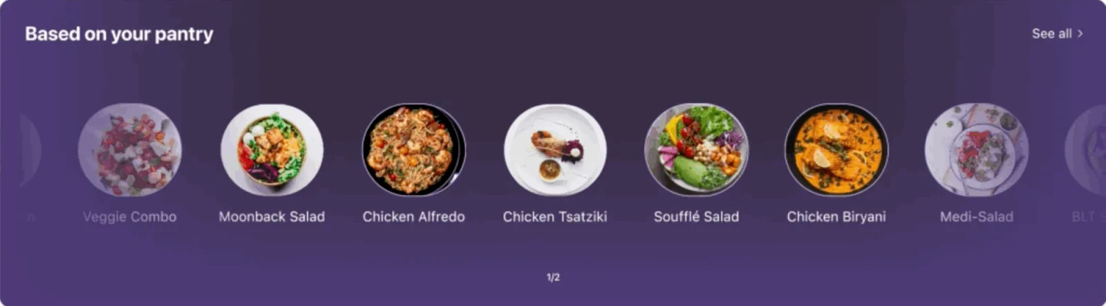 Healthy Bites pantry recommendation interaction