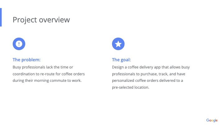 Coffee Co. overview continued showing the problem and app goal